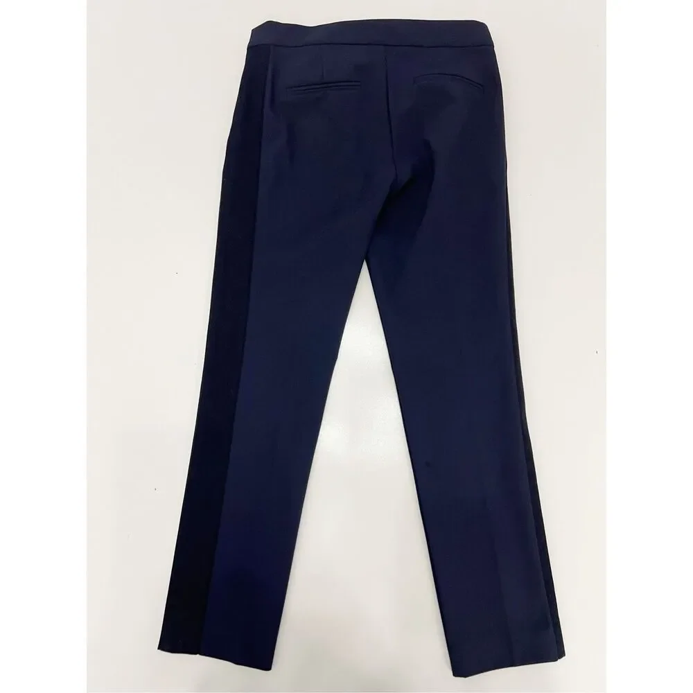 Rebecca Taylor Womens Blue Black Flat Front Polyamide Ava Techy Pants Size 2